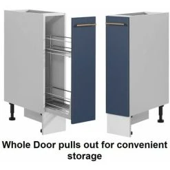 IMPACT FURNITURE 200 Kitchen Cargo Unit Navy Blue 20cm Cabinet Pull Out Basket Copper Handle Nora 7 IMPACT FURNITURE 200 Kitchen Cargo Unit Navy Blue 20cm Cabinet Pull Out Basket Copper Handle Nora -Vonshef shop 96688419 3