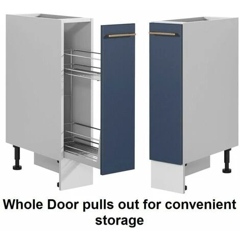 IMPACT FURNITURE 200 Kitchen Cargo Unit Navy Blue 20cm Cabinet Pull Out Basket Copper Handle Nora 3 IMPACT FURNITURE 200 Kitchen Cargo Unit Navy Blue 20cm Cabinet Pull Out Basket Copper Handle Nora - Image 3