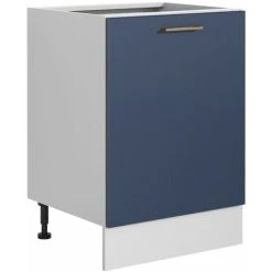 IMPACT FURNITURE 600 Kitchen Cabinet 60cm Base Unit Navy Blue /Grey Soft Close Copper Handle Nora