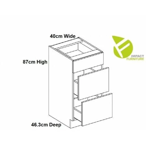 IMPACT FURNITURE 400 Kitchen Drawer Unit Base 40cm Navy Dark Blue Cabinet Copper Handle Nora 2 IMPACT FURNITURE 400 Kitchen Drawer Unit Base 40cm Navy Dark Blue Cabinet Copper Handle Nora - Image 2