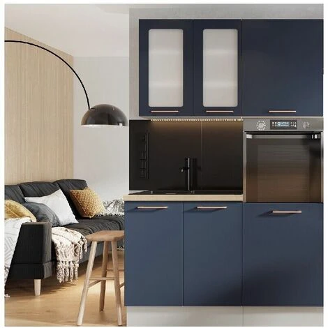 IMPACT FURNITURE 600 Kitchen Tall Oven Housing Unit Cupboard Cabinet 60cm Navy Dark Blue Nora 5 IMPACT FURNITURE 600 Kitchen Tall Oven Housing Unit Cupboard Cabinet 60cm Navy Dark Blue Nora - Image 5
