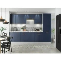 IMPACT FURNITURE 600 Kitchen Larder Cabinet Tall Pantry Unit 60cm Cupboard Navy Blue Copper Nora 7 IMPACT FURNITURE 600 Kitchen Larder Cabinet Tall Pantry Unit 60cm Cupboard Navy Blue Copper Nora -Vonshef shop 96688478 3