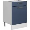 IMPACT FURNITURE 600 Kitchen Drawer Unit Cabinet 60cm Navy Dark Blue Base Copper Handle Nora