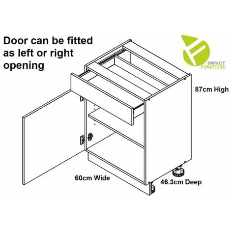 IMPACT FURNITURE 600 Kitchen Drawer Unit Cabinet 60cm Navy Dark Blue Base Copper Handle Nora 2 IMPACT FURNITURE 600 Kitchen Drawer Unit Cabinet 60cm Navy Dark Blue Base Copper Handle Nora - Image 2