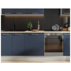 IMPACT FURNITURE 800 Kitchen Base Unit 80cm Cabinet Navy Dark Blue Soft Close Copper Handle Nora -Vonshef shop 96688480 5
