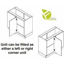 IMPACT FURNITURE Kitchen Corner Base Unit 1100 Cabinet 110cm Navy Dark Blue Left Right Door Nora -Vonshef shop 96688485 3