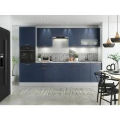 IMPACT FURNITURE Kitchen Corner Base Unit 1100 Cabinet 110cm Navy Dark Blue Left Right Door Nora -Vonshef shop 96688485 4
