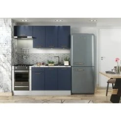 IMPACT FURNITURE Kitchen Corner Base Unit 1100 Cabinet 110cm Navy Dark Blue Left Right Door Nora -Vonshef shop 96688485 5