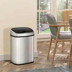 HOMCOM Sensor Dustbin Touchless Trash Can Automatic Garbage Bin Stainless Steel 48L -Vonshef shop 9673221 3