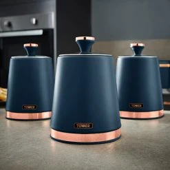 Tower Cavaletto Set Of 3 Canisters Midnight Blue -Vonshef shop 96980402 4