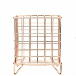 Soleil Coffee Pod Cage Holder Compatible With Nespresso And Tassimo Wire Basket Capsule Storage Geometric Decor (Rose Gold) -Vonshef shop 97101068 3