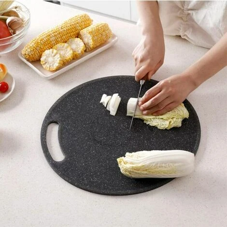 Soleil Kitchen Cutting Board Round Plastic Chopping Block Hanging Fruit Vegetable Chopping Board With Handles For Home Restaurant Pub 31x0.5cm 3 Soleil Kitchen Cutting Board Round Plastic Chopping Block Hanging Fruit Vegetable Chopping Board With Handles For Home Restaurant Pub 31x0.5cm - Image 3