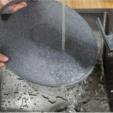 Soleil Kitchen Cutting Board Round Plastic Chopping Block Hanging Fruit Vegetable Chopping Board With Handles For Home Restaurant Pub 31x0.5cm 4 Soleil Kitchen Cutting Board Round Plastic Chopping Block Hanging Fruit Vegetable Chopping Board With Handles For Home Restaurant Pub 31x0.5cm - Image 4