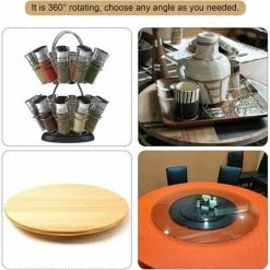 Soleil Set Of 4 Swivel Rotating Brackets Of 2 Steel Ball Bearing Ring Shaped Kitchen Cabinet Corner Racks White -Vonshef shop 97104137 5