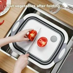 Soleil Cutting Board 3-in- Collapsible Sink Collapsible Bowl Storage Basket Portable Camping Basket Kitchen Board Drainer Bowl Multifunction Sink In RV Kitchen -Vonshef shop 97452392 5