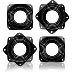 Soleil 4 Pieces Square Turntables Rotating Bearing Plate, 360° Rotatable Bracket For Computer Monitor/TV Stand - Black, 71 X 71 Mm