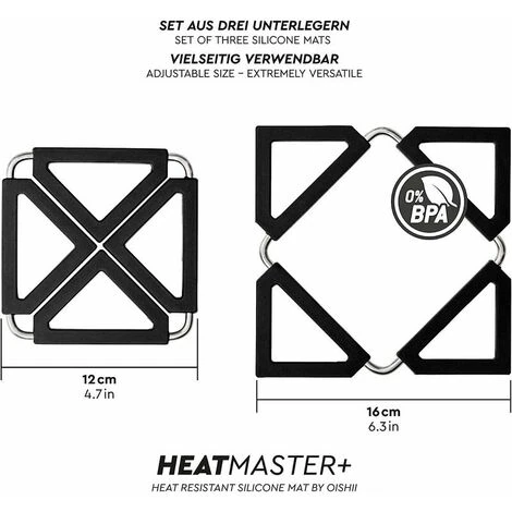 GTA Silicone And Stainless Steel Extendable Trivets European Home Stainless Steel Silicone Insulated Table Mat Trivet 2 GTA Silicone And Stainless Steel Extendable Trivets European Home Stainless Steel Silicone Insulated Table Mat Trivet - Image 2