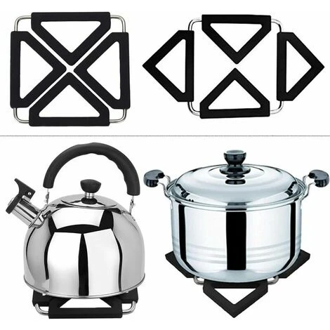 GTA Silicone And Stainless Steel Extendable Trivets European Home Stainless Steel Silicone Insulated Table Mat Trivet 3 GTA Silicone And Stainless Steel Extendable Trivets European Home Stainless Steel Silicone Insulated Table Mat Trivet - Image 3