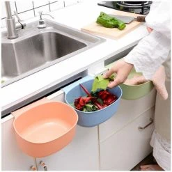GTA Kitchen Plastic Cabinet Door Hanging Trash Bin Trash Can Cabinet Cupboard Hanging Trash Can Storage Box Organizer 1 Piece (Pink) -Vonshef shop 97685752 4