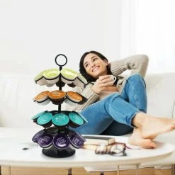GTA Coffee Capsule Holder Capsule Dispenser Rotating Display Stand For 36 Capsules, Pod Holder Storage Racks, 360 Degree Rotatable 9 GTA Coffee Capsule Holder Capsule Dispenser Rotating Display Stand For 36 Capsules, Pod Holder Storage Racks, 360 Degree Rotatable -Vonshef shop 97686403 5