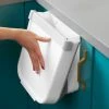 GTA Kitchen Collapsible Hanging Trash Bin, Punch-Free Wall Mounted, Household Cabinet Door Storage Bin (Small White)
