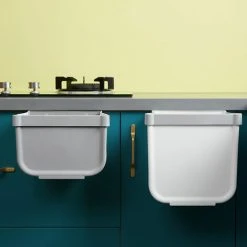 GTA Kitchen Collapsible Hanging Trash Bin, Punch-Free Wall Mounted, Household Cabinet Door Storage Bin (Small White) 7 GTA Kitchen Collapsible Hanging Trash Bin, Punch-Free Wall Mounted, Household Cabinet Door Storage Bin (Small White) -Vonshef shop 97688551 3