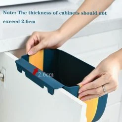 GTA Mini Collapsible Hanging Trash Can For Kitchen Cabinet Door, Small Collapsible Trash Can Under Sink, Wall Mounted - Mini Trash Container For Cabinet, Bedroom, Bathroom, Blue 3L,Lonvrè 8 GTA Mini Collapsible Hanging Trash Can For Kitchen Cabinet Door, Small Collapsible Trash Can Under Sink, Wall Mounted - Mini Trash Container For Cabinet, Bedroom, Bathroom, Blue 3L,Lonvrè -Vonshef shop 97689559 4