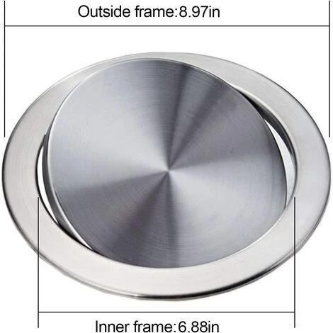 PENY Built-in Type Built-in Stainless Steel Trash Can Flap Lid Swing Balance Flap Lid Trash Can Lid Kitchen Home Garbage Use 2 PENY Built-in Type Built-in Stainless Steel Trash Can Flap Lid Swing Balance Flap Lid Trash Can Lid Kitchen Home Garbage Use - Image 2