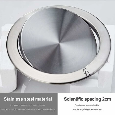 PENY Built-in Type Built-in Stainless Steel Trash Can Flap Lid Swing Balance Flap Lid Trash Can Lid Kitchen Home Garbage Use 3 PENY Built-in Type Built-in Stainless Steel Trash Can Flap Lid Swing Balance Flap Lid Trash Can Lid Kitchen Home Garbage Use - Image 3