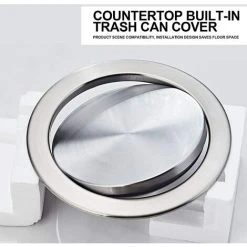PENY Built-in Type Built-in Stainless Steel Trash Can Flap Lid Swing Balance Flap Lid Trash Can Lid Kitchen Home Garbage Use 8 PENY Built-in Type Built-in Stainless Steel Trash Can Flap Lid Swing Balance Flap Lid Trash Can Lid Kitchen Home Garbage Use -Vonshef shop 97815534 4