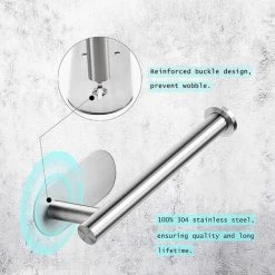 XINUY Self-adhesive Toilet Roll Holder, Stainless Steel Toilet Roll Holder, Bathroom And Kitchen Roll Holder, No Drilling 3M Sticker -Vonshef shop 97849629 4