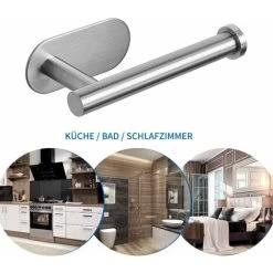 XINUY Self-adhesive Toilet Roll Holder, Stainless Steel Toilet Roll Holder, Bathroom And Kitchen Roll Holder, No Drilling 3M Sticker -Vonshef shop 97849629 5