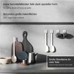 MIRLEY-UK Set Of 4 Self-adhesive Wall Hooks Without Drilling - Water Resistant Hooks - Up To 8 Kg - Towel Hooks - Stainless Steel Wall Hooks - Clothes Hooks -Vonshef shop 97905069 5