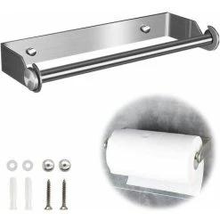 MIRLEY-UK Stainless Steel Kitchen Paper Towel Holder Paper Towel Holder Paper Towel Holder Kitchen Paper Roll Holder Wall Mounted Cupboard Bathroom Toilet (27cm), Silver