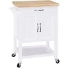 HOMCOM Kitchen Storage Trolley Cart Rolling Wheels Shelves Cupboard W/ Drawer