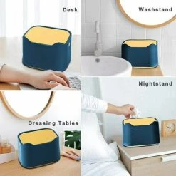 Soleil Small Table Trash Can, Mini Plastic Style Kitchen Desktop Trash Bin With Push Button Lid, Push Top Trash Can Kitchen Trash Can Rubbish Waste Dustbin Desk Bin 2L (Blue) 9 Soleil Small Table Trash Can, Mini Plastic Style Kitchen Desktop Trash Bin With Push Button Lid, Push Top Trash Can Kitchen Trash Can Rubbish Waste Dustbin Desk Bin 2L (Blue) -Vonshef shop 97929382 5