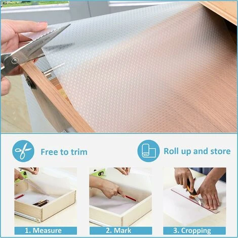 30x150CM Drawer Bottom Fridge Mat EVA Drawer Bottom Mat Non-Slip Non-Adhesive Antibacterial Waterproof For Kitchen Drawer Cupboard Fridge Shelf Sink Protection (Transparent Dot) ZQYRLAR 2 30x150CM Drawer Bottom Fridge Mat EVA Drawer Bottom Mat Non-Slip Non-Adhesive Antibacterial Waterproof For Kitchen Drawer Cupboard Fridge Shelf Sink Protection (Transparent Dot) ZQYRLAR - Image 2