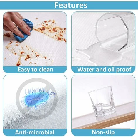 30x150CM Drawer Bottom Fridge Mat EVA Drawer Bottom Mat Non-Slip Non-Adhesive Antibacterial Waterproof For Kitchen Drawer Cupboard Fridge Shelf Sink Protection (Transparent Dot) ZQYRLAR 3 30x150CM Drawer Bottom Fridge Mat EVA Drawer Bottom Mat Non-Slip Non-Adhesive Antibacterial Waterproof For Kitchen Drawer Cupboard Fridge Shelf Sink Protection (Transparent Dot) ZQYRLAR - Image 3