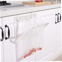 ZQYRLAR Garbage Bag Holder Foldable Garbage Cabinet Holder Garbage Bag Storage Garbage Hanger For Kitchen (white) -Vonshef shop 98818315 4