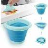 Neige Snow-Trash Bin Kitchen Foldable Door Kitchen Wall Mounted Bin Kitchen Can For Car Home Office, 4L (Blue)