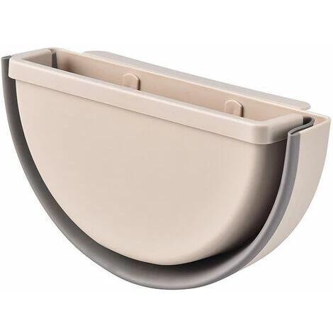 Neige Wall-Mounted Folding Trash Can, Hanging Folded Kitchen Trash Can Small Trash Can (Beige) 1 Neige Wall-Mounted Folding Trash Can, Hanging Folded Kitchen Trash Can Small Trash Can (Beige)