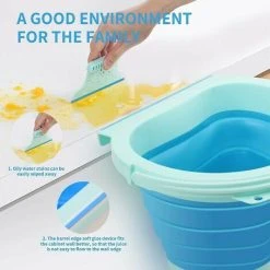 Neige Snow-Trash Bin Kitchen Foldable Door Kitchen Wall Mounted Bin Kitchen Can For Car Home Office, 4L (Blue) -Vonshef shop 99508083 3