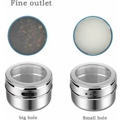 Rose-Magnetic Spice Jars, Set Of 12 Magnetic Spice Jars, Stainless Steel Seasoning Box, For BBQ Kitchen, Barbecue Tools 7 Rose-Magnetic Spice Jars, Set Of 12 Magnetic Spice Jars, Stainless Steel Seasoning Box, For BBQ Kitchen, Barbecue Tools -Vonshef shop 99511082 3