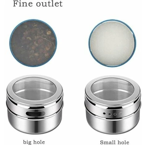 Rose-Magnetic Spice Jars, Set Of 12 Magnetic Spice Jars, Stainless Steel Seasoning Box, For BBQ Kitchen, Barbecue Tools 3 Rose-Magnetic Spice Jars, Set Of 12 Magnetic Spice Jars, Stainless Steel Seasoning Box, For BBQ Kitchen, Barbecue Tools - Image 3