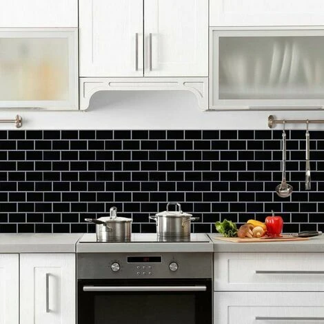 Rose-Tile Stickers For Kitchen Bathroom, Backsplash Adhesive Kitchen Black, Waterproof Tile Adhesive Decorative Wall Sticker Tiles 10 Pieces 4 Rose-Tile Stickers For Kitchen Bathroom, Backsplash Adhesive Kitchen Black, Waterproof Tile Adhesive Decorative Wall Sticker Tiles 10 Pieces - Image 4