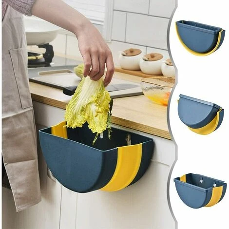 ERHOPE Collapsible Kitchen Bag, Hanging Collapsible Poub, Semi-Circle Collapsible Poub, Portable Cabinet, Office, Bathroom, Bedroom And Car Poub (Navy Blue) 2 ERHOPE Collapsible Kitchen Bag, Hanging Collapsible Poub, Semi-Circle Collapsible Poub, Portable Cabinet, Office, Bathroom, Bedroom And Car Poub (Navy Blue) - Image 2