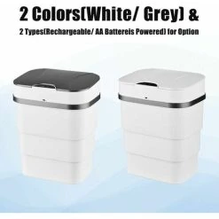 ERHOPE 9.5L Large Capacity Smart Induction Automatic Trash Can, Touchless Infrared Motion Sensor, 3-Layer Foldable, Battery-Free, Battery-Powered Model, White - Battery-Free -Vonshef shop 99563744 5