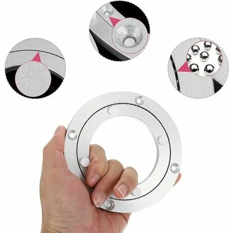 ERHOPE Round Turntable, Smooth Aluminum Round Turntable, Ball Bearing Turntable, Dining Table Turntable (4.7 Inch, Silver) 2 ERHOPE Round Turntable, Smooth Aluminum Round Turntable, Ball Bearing Turntable, Dining Table Turntable (4.7 Inch, Silver) - Image 2