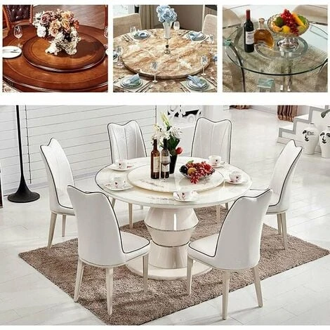 ERHOPE Round Turntable, Smooth Aluminum Round Turntable, Ball Bearing Turntable, Dining Table Turntable (4.7 Inch, Silver) 3 ERHOPE Round Turntable, Smooth Aluminum Round Turntable, Ball Bearing Turntable, Dining Table Turntable (4.7 Inch, Silver) - Image 3