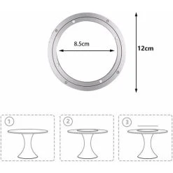 ERHOPE Round Turntable, Smooth Aluminum Round Turntable, Ball Bearing Turntable, Dining Table Turntable (4.7 Inch, Silver) 9 ERHOPE Round Turntable, Smooth Aluminum Round Turntable, Ball Bearing Turntable, Dining Table Turntable (4.7 Inch, Silver) -Vonshef shop 99568059 5